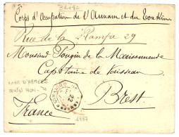 ANNAM : 1887 Rare Cachet CORR. D' ARMEES QUIN-HON Sur Lettre Pour La FRANCE. TTB. - Otros & Sin Clasificación