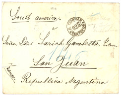 BOSNIA - Destination ARGENTINA : 1893 Pair 5k Canc. K.u.K MILIT. POST  TREBINJE On Reverse Of Envelope (slightly Shorten - Bosnia Erzegovina