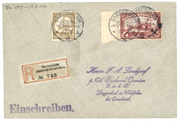 GERMAN EAST AFRICA : 1913 1 MARK + 2 1/2h Canc. DAR-ES-SALAAM On REGISTERED Envelope To GERMANY. Vvf. - Africa Orientale Tedesca