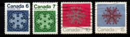 CANADA    -       1971 .  Série  Noël / Christmas.  Oblitérés   Flocons  De  Neige. - Oblitérés