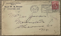 CANADA 1912, ADVERTISING COVER, MISSENT, SLOGAN, DRY FARMING CONGRESS, MAJOR W.B. BURNETT, ERROR PERFORATION SHIFT KING - Covers & Documents