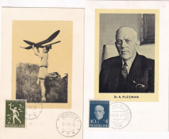 Max Kaarten Nationaal Luchtvaartfonds 1954/1955 - Cartas & Documentos