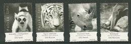 POLAND MNH ** 3955-3958 Mati Catta Tigre De Sibérie Rhinocéros Fourmillier Zoo D'Opole Wroclaw Poznan Varsovie - Neufs