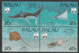 PALAU - N°614/7 ** (1994) Faune Marine : Raies - Palau