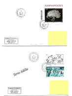 PO - 1 - 4 Plis Terre Adélie Avec Cachets Illustrés - Collections, Lots & Series
