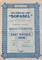 S.A. Société De Participations Belges Et Coloniales "Sopabel" - Part Sociale - Afrique