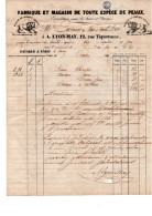 FACTURE ET MAGASINS DE TOUTE ESPECE DE PEAUX - A.LYON -MAT -AFFRANCHIE N° 29  ANNEE 1865- - Old Professions