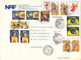 Brazil Cover Sent To Denmark 6-3-1990 With More Topic Stamps Big Size Cover - Lettres & Documents