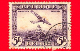 BELGIO - Usato - 1930 - Aerei Su Bruxelles Fokker F. VIIa/m - 5 - P. Aerea - Afgestempeld