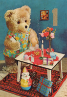 HAPPY BIRTHDAY 1 Year Old BEAR Animals Vintage Postcard CPSM #PBS404.GB - Geburtstag