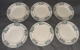 Lot 380 - 6 Assiettes Plates Des Grands établissements Céramiques De ST AMAND, Modèle 6525 Série 2. Diamètre 22,5cm. - Plates