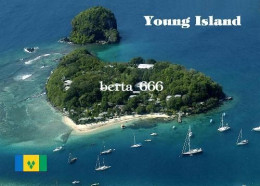 Saint Vincent And Grenadines Young Island Aerial View New Postcard - Saint Vincent E Grenadine