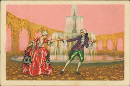 BUSI SIGNED 1920s POSTCARD - COUPLE DANCING & FOUNTAIN - EDIT DEGAMI 1012 (5507) - Busi, Adolfo