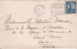 Etats-Unis --1928--lettre BOSTON (Mass) Pour SAINT DENIS (France).timbre,cachet Mécanique  2 DEC 1928 - Covers & Documents