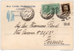 1940 CARTOLINA  ESPRESSA CON ANNULLO LIVORNO - Poste Exprèsse