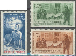 Saint-Pierre Et Miquelon 1940-1957 - Poste Aérienne N° 1 à 3 Neufs *. - Unused Stamps