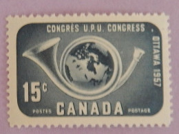 CANADA YT 299 NEUF**MNH "COR DE POSTE ET GLOBE" ANNÉE 1957 - Ungebraucht