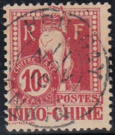 Indochine (Tonkin) 1889-1908 - Hon-Gay Sur Timbre-taxe N° 8 (YT) N° 8 (AM). Oblitération De 1910. - Timbres-taxe