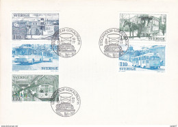 Sverige Sweden FDC 08.10.1977- Swedish City Transport Horsetram Bus Metro - Tram