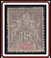 Anjouan - N° 15 (YT) N° 15 (AM) Neuf *. - Unused Stamps