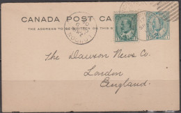 CANADA   ENTIER Pub   One Cent Sur CPA  + Complément One Cent   De VANCOUVER  Le 25 Sept 1905   Pour LONDON G.B. - 1903-1954 Könige