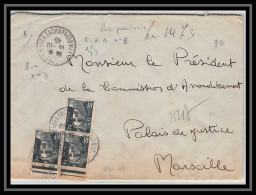 107868 Lettre Recommandé Provisoire Cover Bouches Du Rhone N°713 Gandon Marseille Rue Des Trois Mages 1945 - Tijdelijke Stempels