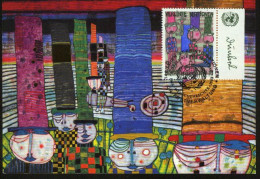 Mk UN Vienna (UNO) Maximum Card 1983 MiNr 36 | Declaration Of Human Rights. "Die Zweite Haut", Hundertwasser #max-0020 - Tarjetas – Máxima