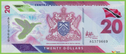 Voyo TRINIDAD & TOBAGO 20 Dollars 2020 P63 B239a AG UNC Polymer - Trinité & Tobago