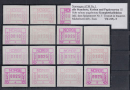 Norwegen Frama-ATM 1978 Komplettkollektion Aller Aut.-Nr, Farben Und Papiere **  - Vignette [ATM]