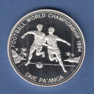 Tonga 1992, Silbermünze 1 Pa'anga  PP, Fussball WM 1994 In Den USA, 2 Spieler - Other - Oceania