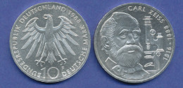 Bundesrepublik 10DM Silber-Gedenkmünze 1988, Carl Zeiss - 10 Mark