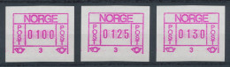Norwegen Frama-ATM 1978, Aut.-Nr. 3 (Bergen) Tastensatz 100-125-130 ** X-Papier - Automaatzegels [ATM]