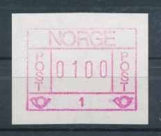 Norwegen Frama-ATM 1978, Aut.-Nr. 1 Besseres X-Papier, Wertstufe 0100 **  - Timbres De Distributeurs [ATM]