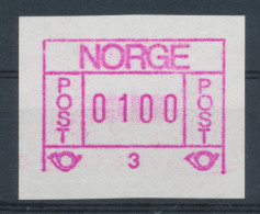 Norwegen Frama-ATM 1978, Aut.-Nr. 3 Besseres X-Papier, Wertstufe 0100 **  - Timbres De Distributeurs [ATM]