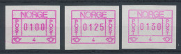 Norwegen Frama-ATM 1978, Aut.-Nr. 4 (Trondheim) Tastensatz 100-125-130 ** - Automaatzegels [ATM]
