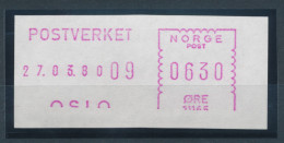 Norwegen Schalterfreistempel Von 1980, Lila, Wert 0630 Öre, Ohne Unterlinie  - Vignette [ATM]
