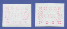 Norwegen Frama-ATM 1980, Je Eine ATM A) Lila Und B) Bräunlichrot **  - Vignette [ATM]