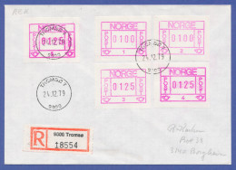 Norwegen Frama-ATM 1978, R-Brief Mit 5 ATM Aller Aut.-Nr. 1-5, O Tromsö - Timbres De Distributeurs [ATM]