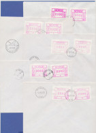 Norwegen Frama-ATM 1978, Je Ein Blanco-Brief Mit 2 ATM Von Allen Aut.-Nr. 1-5.  - Vignette [ATM]