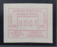 Griechenland: Frama-ATM Sonderausgabe IRAKLION '87 **  Z-Papier, Mi.-Nr. 5.2zc - Timbres De Distributeurs [ATM]