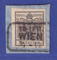 Österreich 1.Ausgabe Handpapier 2 Kreuzer Schwarz, Type III Schön O WIEN - Brieven En Documenten
