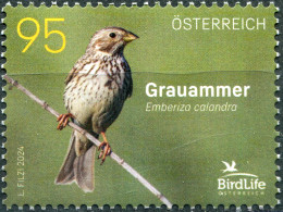 Austria 2024. Corn Bunting (Emberiza Calandra) (MNH OG) Stamp - Ongebruikt