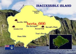 Tristan Da Cunha Inaccessible Island Map UNESCO New Postcard * Carte Geographique * Landkarte - Saint Helena Island