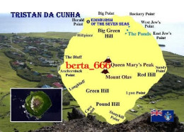 Tristan Da Cunha Island Map New Postcard * Carte Geographique * Landkarte - Saint Helena Island