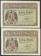 1 Peseta. 28 De Febrero De 1938. Pareja Correlativa. Serie E. (Edifil 2017: 427 - Andere & Zonder Classificatie