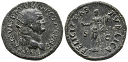 VESPASIANO. Dupondio. (Ae. 11,66g/27mm). 74 D.C. Roma. Anv: IMP CAES VESP AVG P - Die Flavische Dynastie (69 / 96)