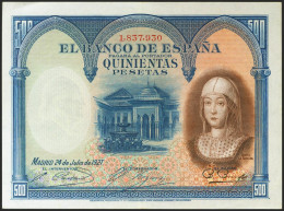 500 Pesetas. 24 De Julio De 1927. Sin Serie Y Numeración Posterior A 1602000. ( - Other & Unclassified