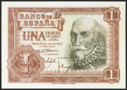 1 Peseta. 22 De Julio De 1953. Serie W. (Edifil 2021: 465a). Apresto Original.  - Autres & Non Classés