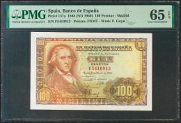 100 Pesetas. 2 De Mayo De 1948. Serie F. (Edifil 2021: 456a, Pick: 137a). Raro  - Altri & Non Classificati