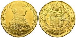 FERNANDO VII (1808-1833). 8 Escudos. (Au. 26,98g/37mm). 1809. Lima JP. Busto In - Monnaies Provinciales